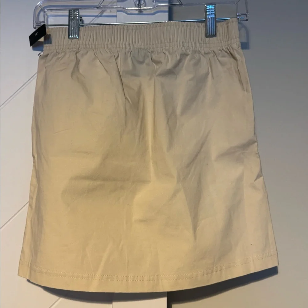 Converse Girls Cream A-Line Skirt Elastic Waist Pockets Size L 12-13 NWT